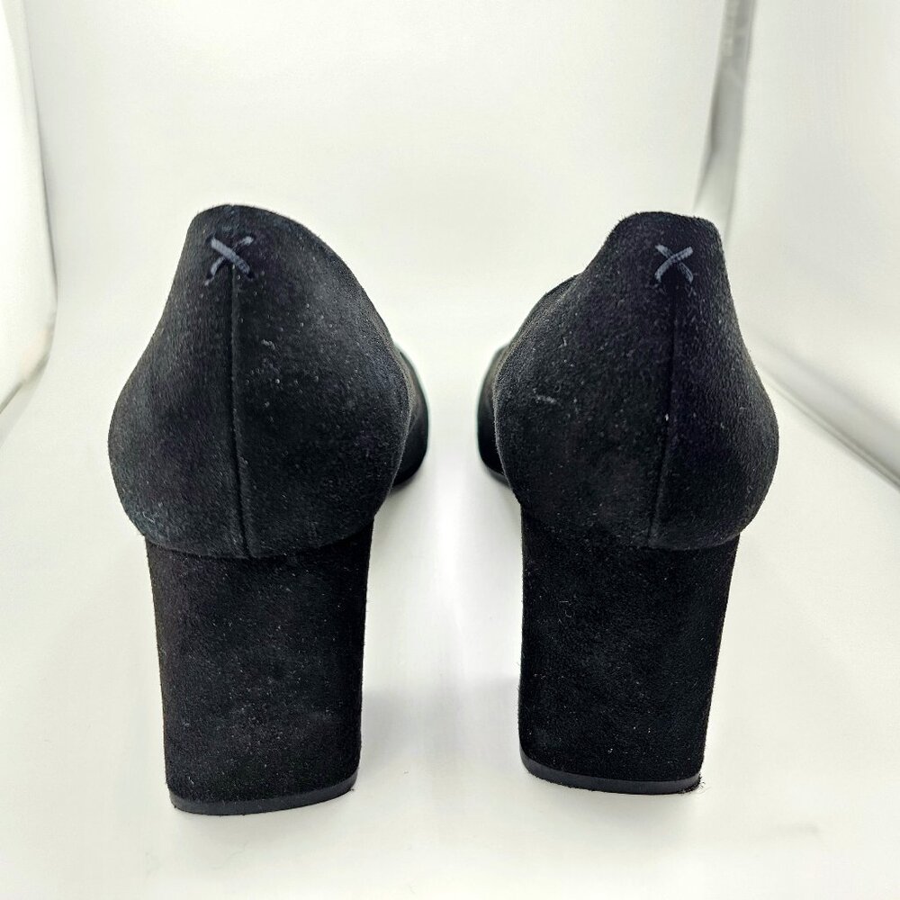 INEZ Clara Kid Suede Block Heel Pumps | Black | Size 10.5 | Re-soled - Picture 8 of 14